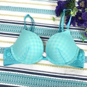 Victoria’s Secret Aqua Blue Push Up Bra Size 32B
